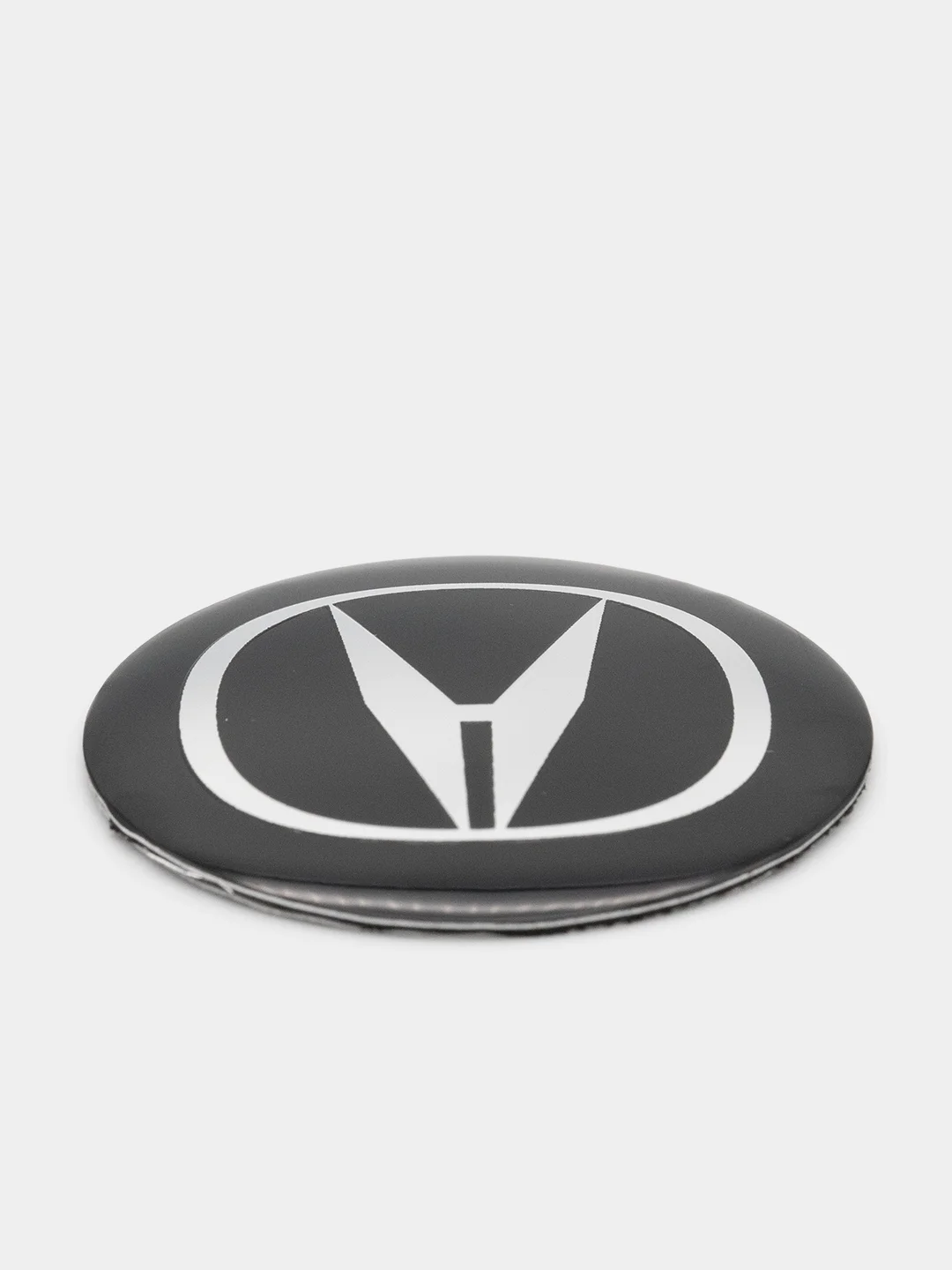 Серебряный наклейки на диски, колпаки Acura сферические, изогнутые, 56 мм, 4 штуки