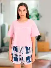 Розовый пижама женская с шортами, штанами