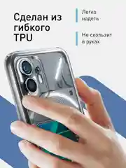 Прозрачный чехол для Nothing Phone (2) силиконовый BROSCORP с карманом для карт и защитой камер