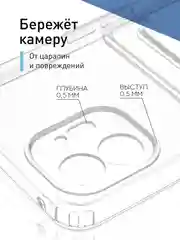 Прозрачный чехол для Nothing Phone (2) силиконовый BROSCORP с карманом для карт и защитой камер