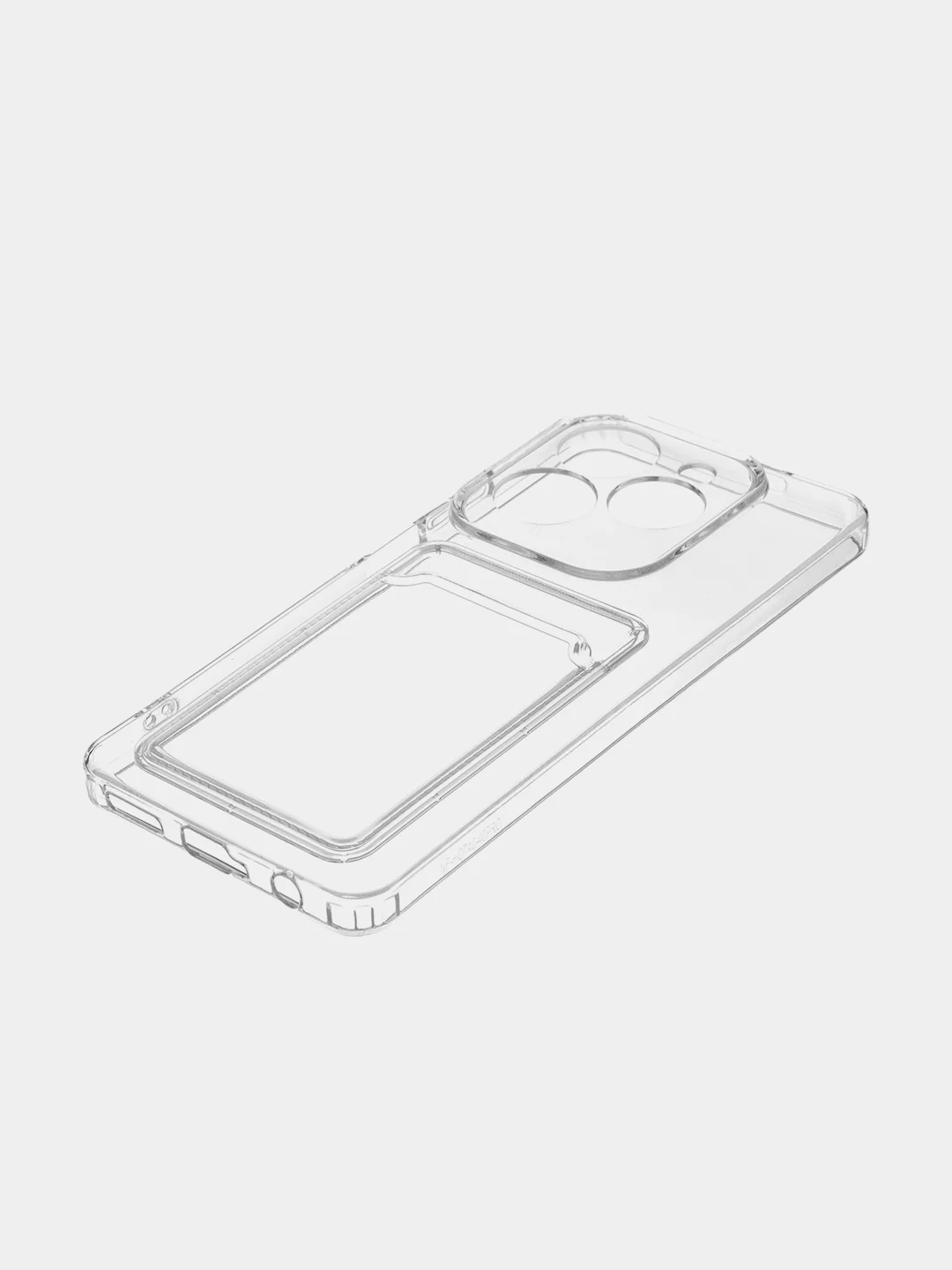 Прозрачный чехол для Infinix Hot 40 / 40 Pro силиконовый BROSCORP с карманом для карт и защитой камер