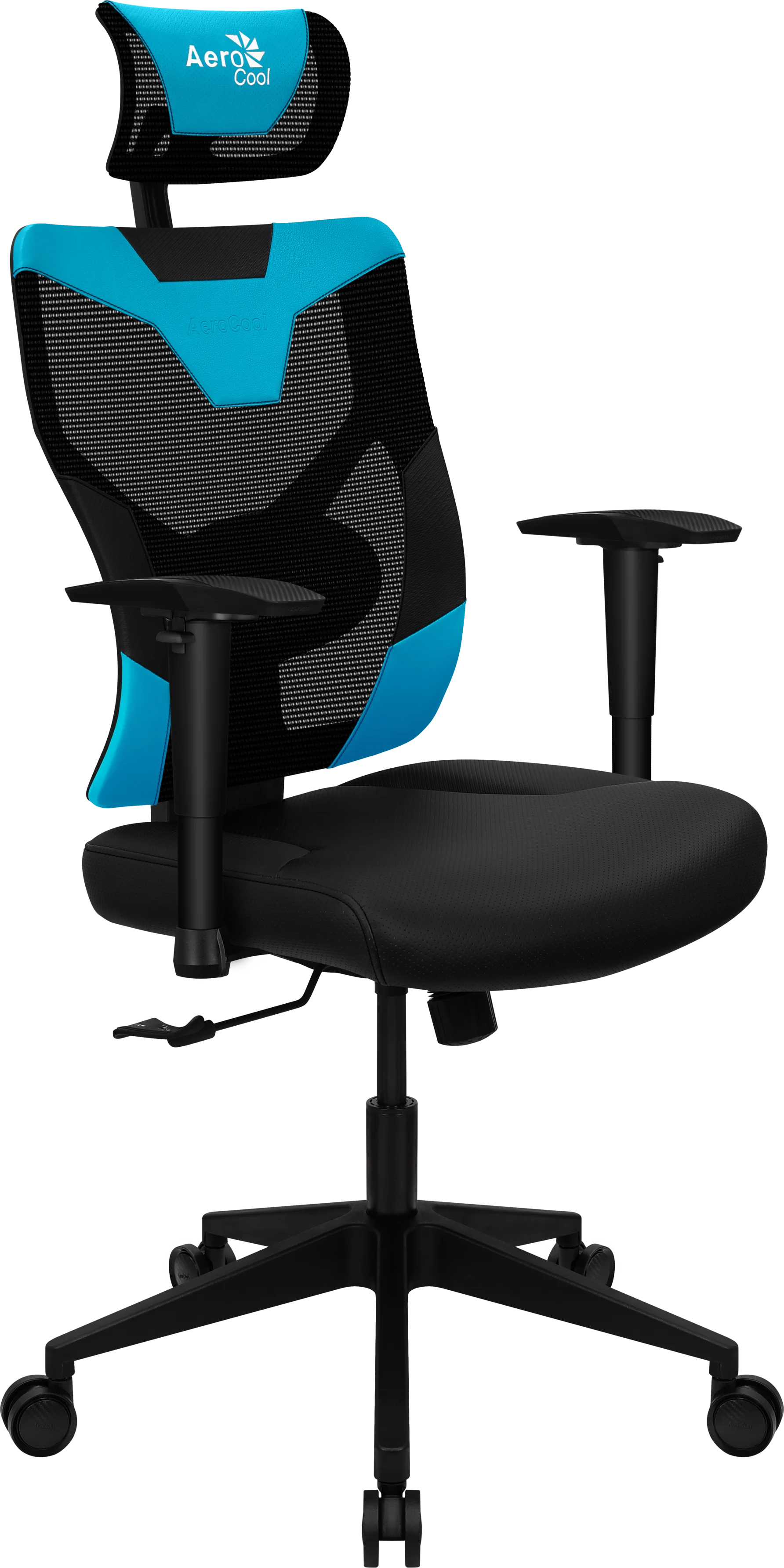 Кресло Aerocool GUARDIAN Ice Blue (150кг, эргономичное, сетчатый материал, 2D подлокотник)