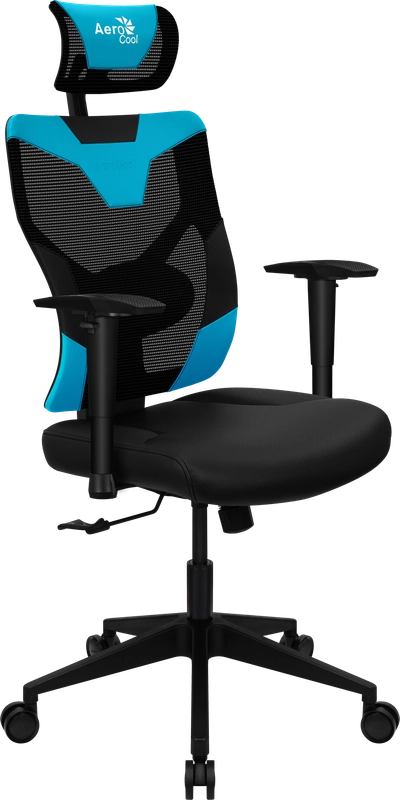 Кресло Aerocool GUARDIAN Ice Blue (150кг, эргономичное, сетчатый материал, 2D подлокотник)