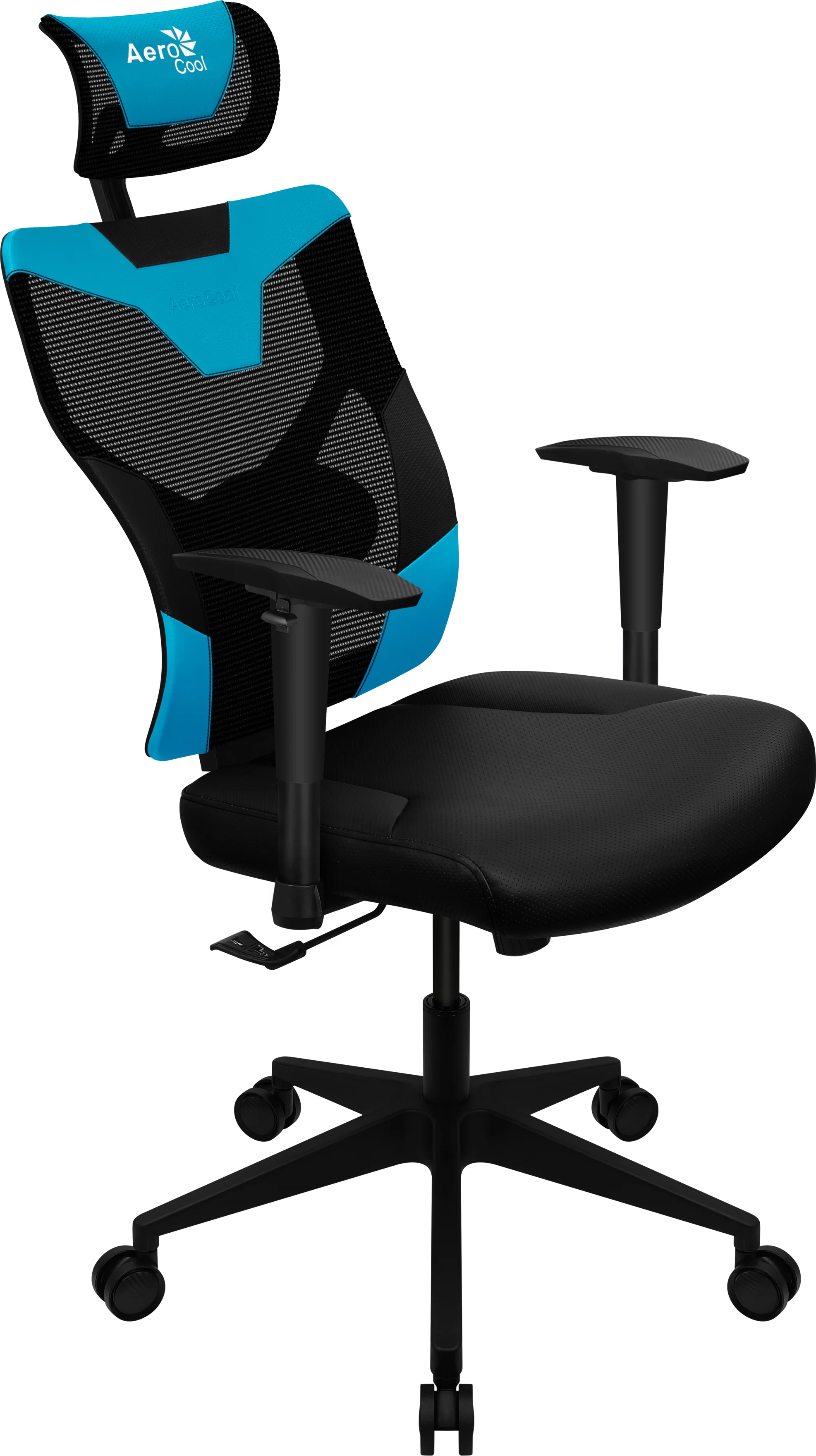 Кресло Aerocool GUARDIAN Ice Blue (150кг, эргономичное, сетчатый материал, 2D подлокотник)