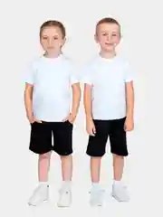 Белый костюм спортивный, футболка и шорты