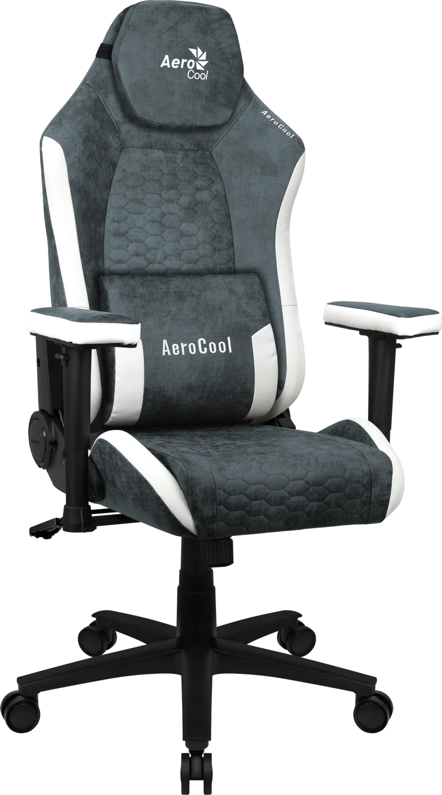 Кресло Aerocool CROWN AeroSuede Steel Blue(150кг, ткань AeroSuede, 2 подуш, 2D подлокотн)