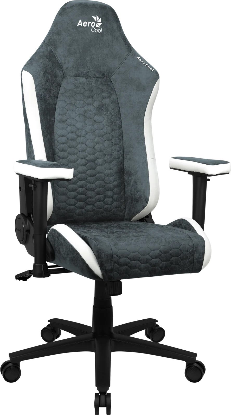 Кресло Aerocool CROWN AeroSuede Steel Blue(150кг, ткань AeroSuede, 2 подуш, 2D подлокотн)