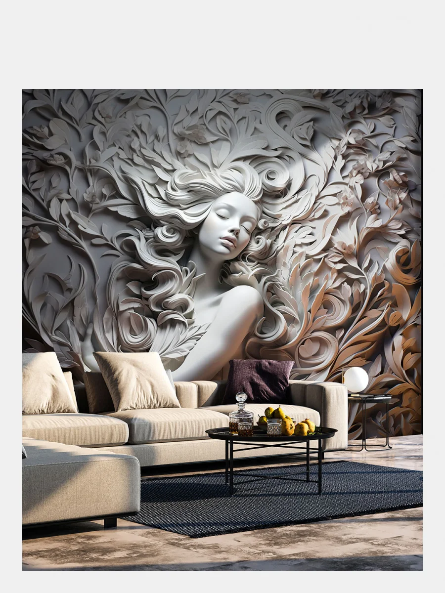 Фотообои 3D на стену флизелиновые "Барельеф" 283*300 см, обои моющиеся на стену