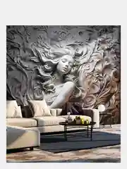Фотообои 3D на стену флизелиновые "Барельеф" 283*300 см, обои моющиеся на стену