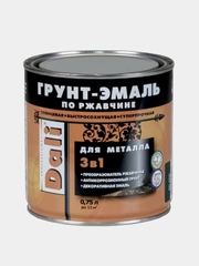 ДАЛИ Грунт-эмаль по ржавчине гладкая, цвет Красный, 0,75 л