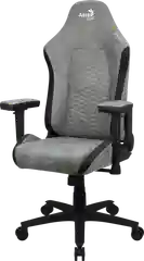 Кресло Aerocool CROWN AeroSuede Stone Grey (150кг, ткань AeroSuede, 2 подуш, 2D подлокот)