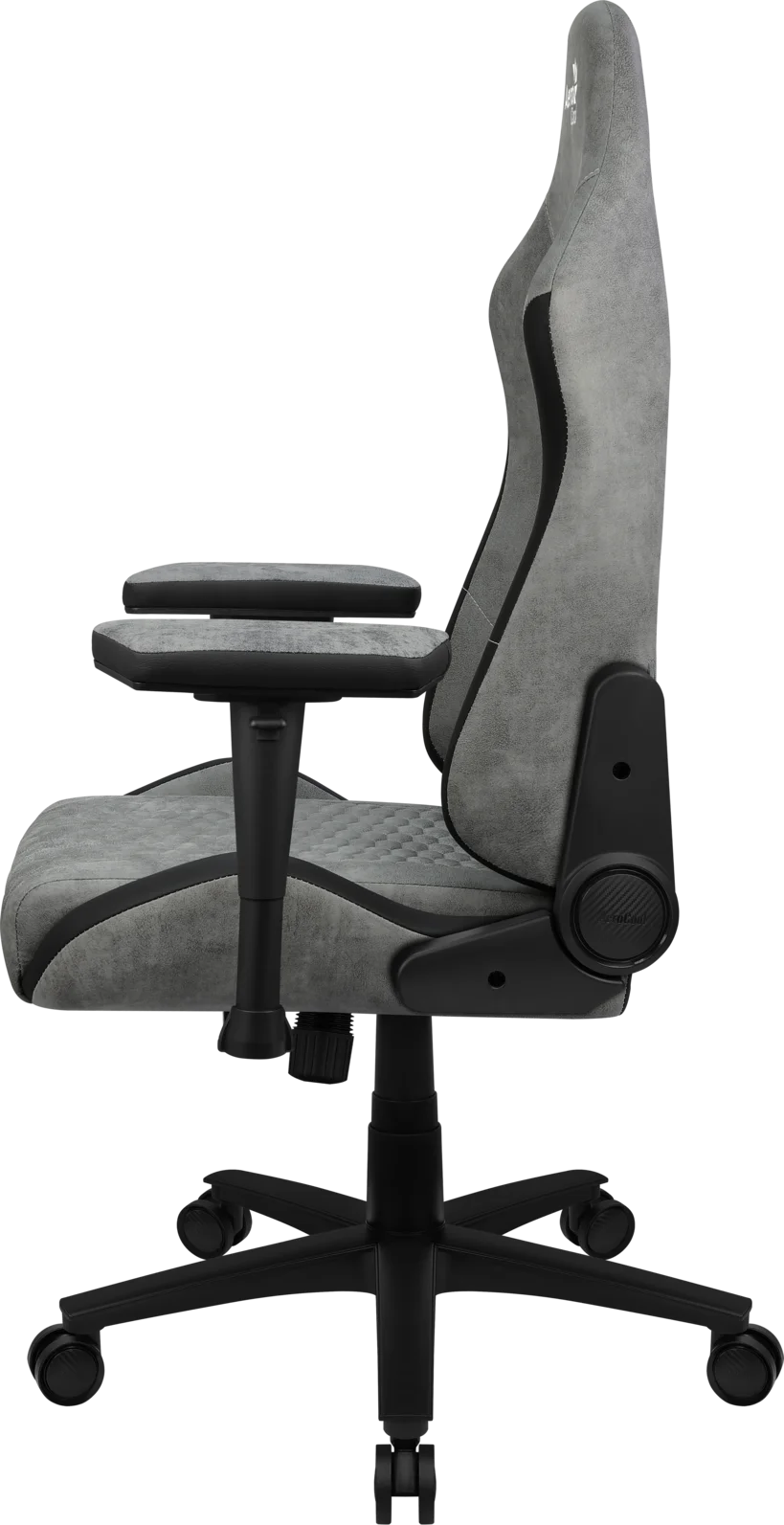 Кресло Aerocool CROWN AeroSuede Stone Grey (150кг, ткань AeroSuede, 2 подуш, 2D подлокот)