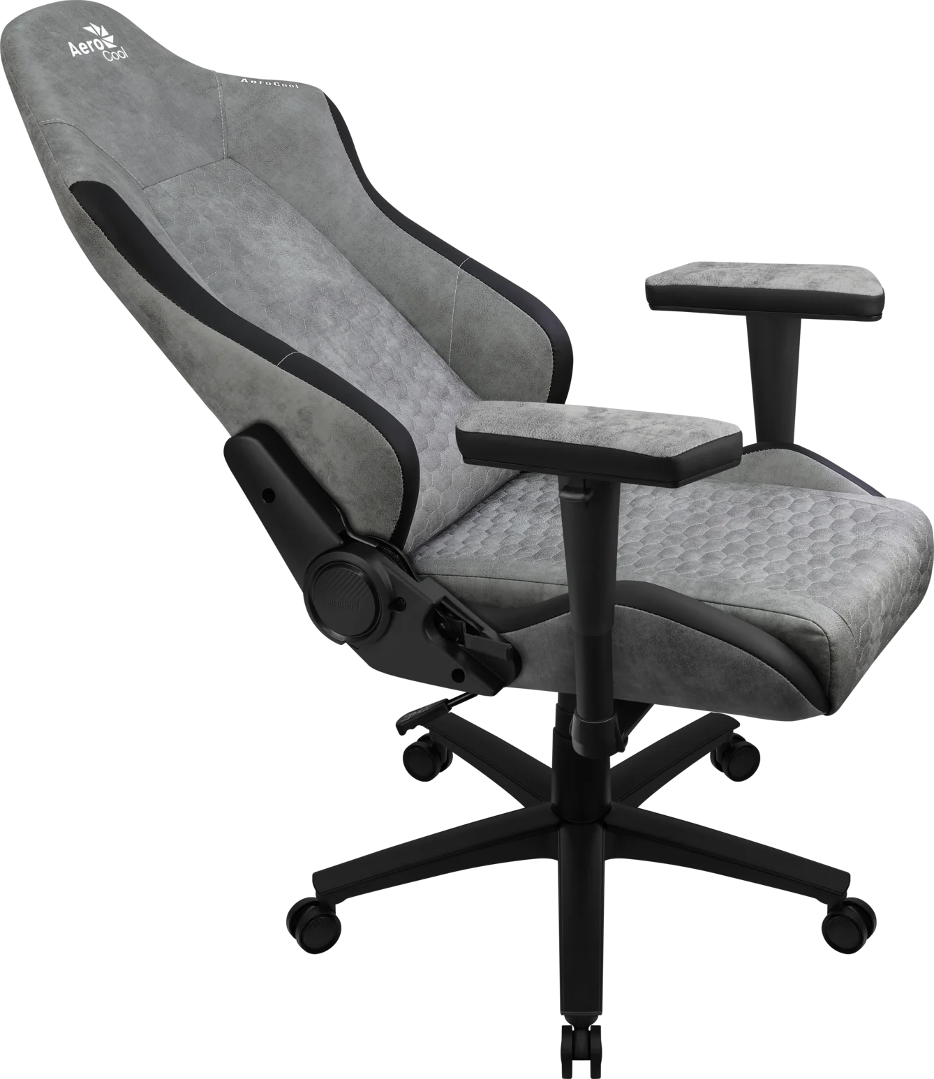 Кресло Aerocool CROWN AeroSuede Stone Grey (150кг, ткань AeroSuede, 2 подуш, 2D подлокот)