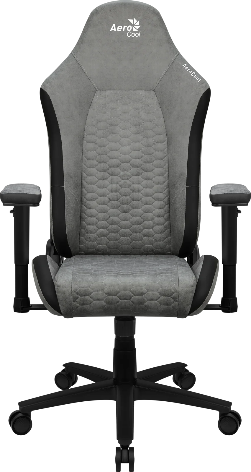 Кресло Aerocool CROWN AeroSuede Stone Grey (150кг, ткань AeroSuede, 2 подуш, 2D подлокот)