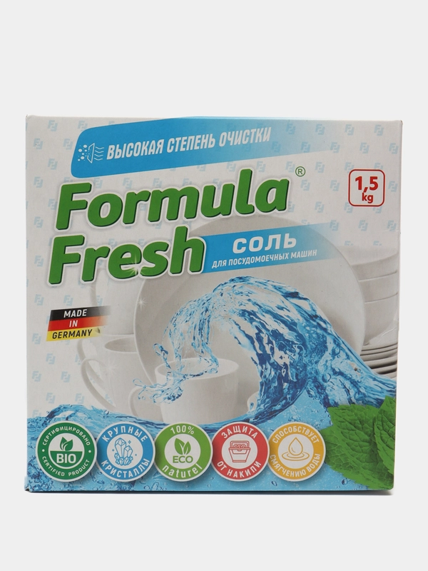 Соль для посудомоечных машин Bio Formula Fresh 1.5 кг с высокой степенью очистки
