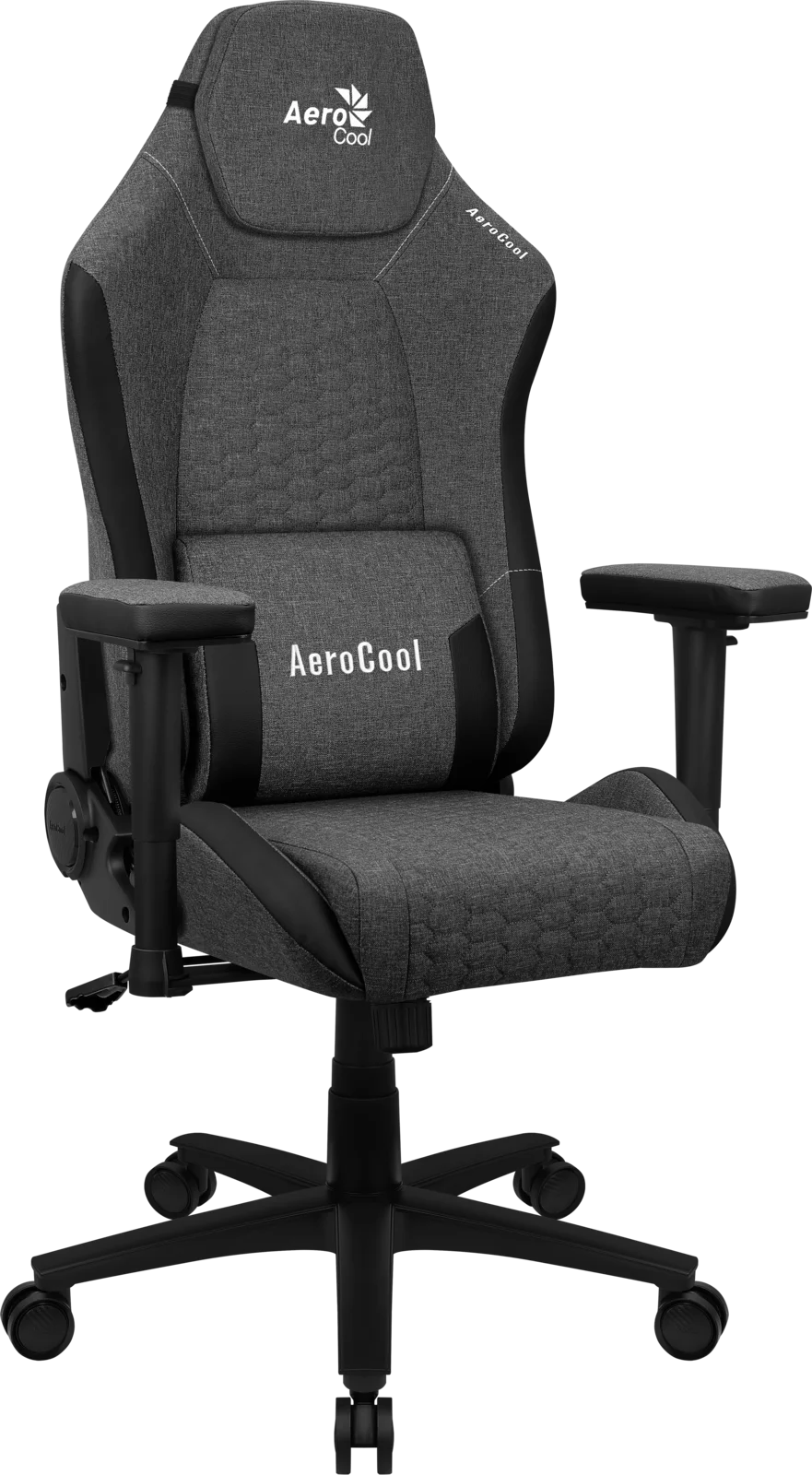 Кресло Aerocool CROWN AeroWeave Ash Black (150кг, ткань AeroWeave, 2 подуш 2D подлокотник)