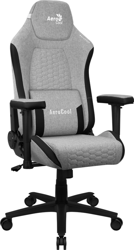 Кресло Aerocool CROWN AeroWeave Ash Grey (150кг, ткань AeroWeave, 2 подуш, 2D подлокотник)