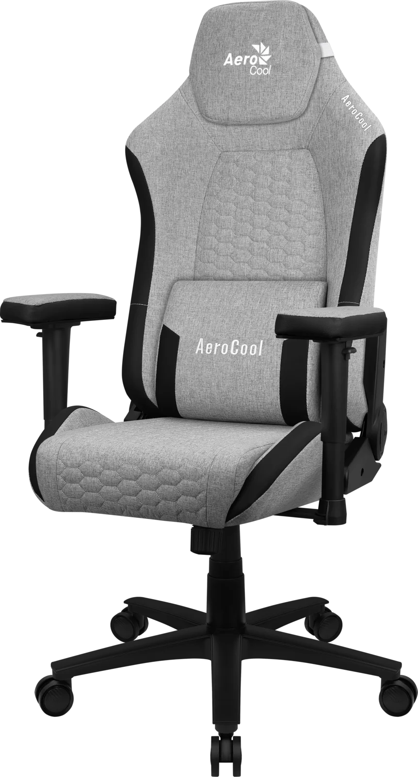 Кресло Aerocool CROWN AeroWeave Ash Grey (150кг, ткань AeroWeave, 2 подуш, 2D подлокотник)