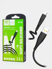 Черный кабель USB на Micro-USB "GFPower 19M", 1 метр, 2.4A, силиконовый