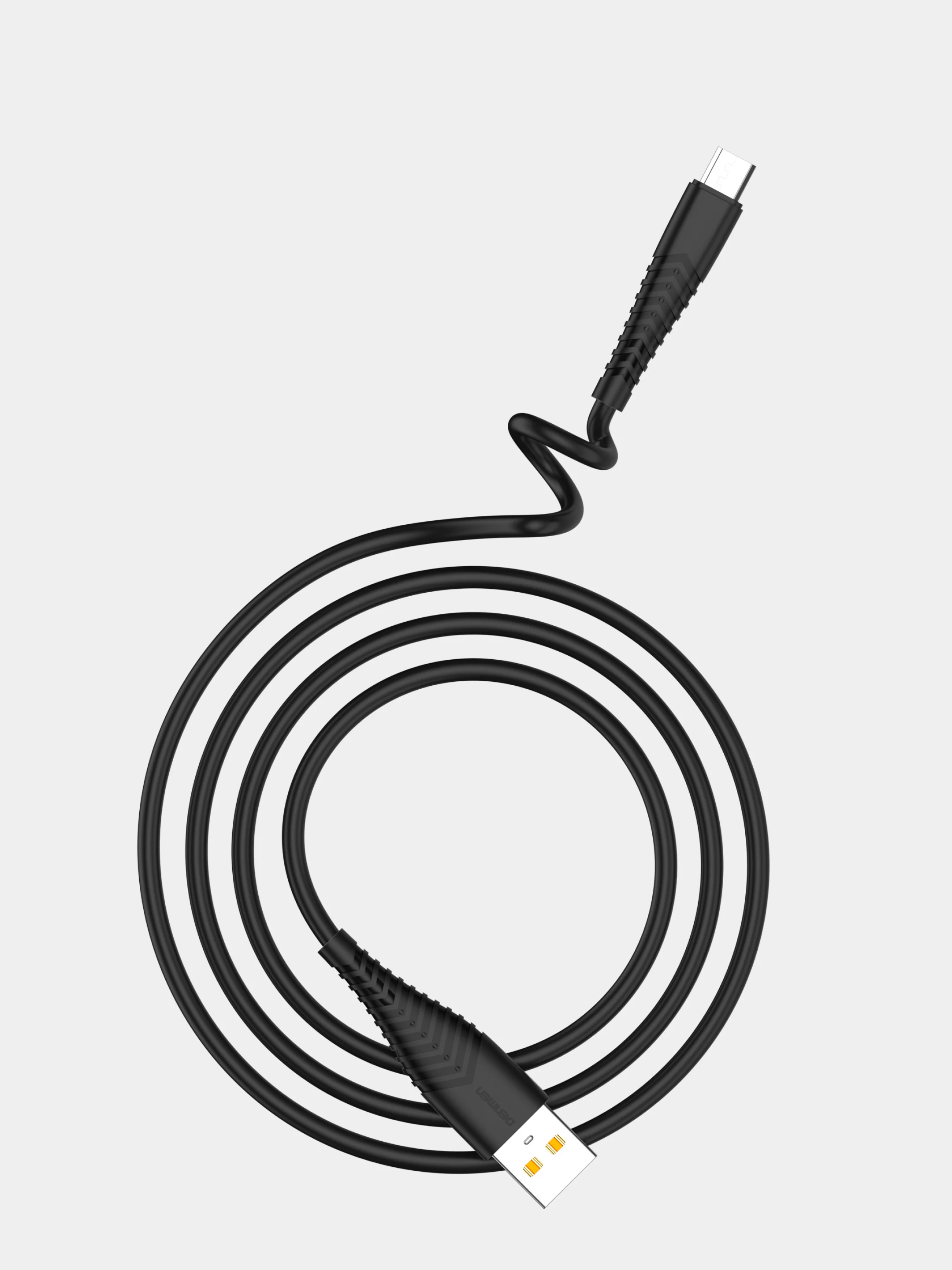 Черный кабель USB на Micro-USB "GFPower 19M", 1 метр, 2.4A, силиконовый