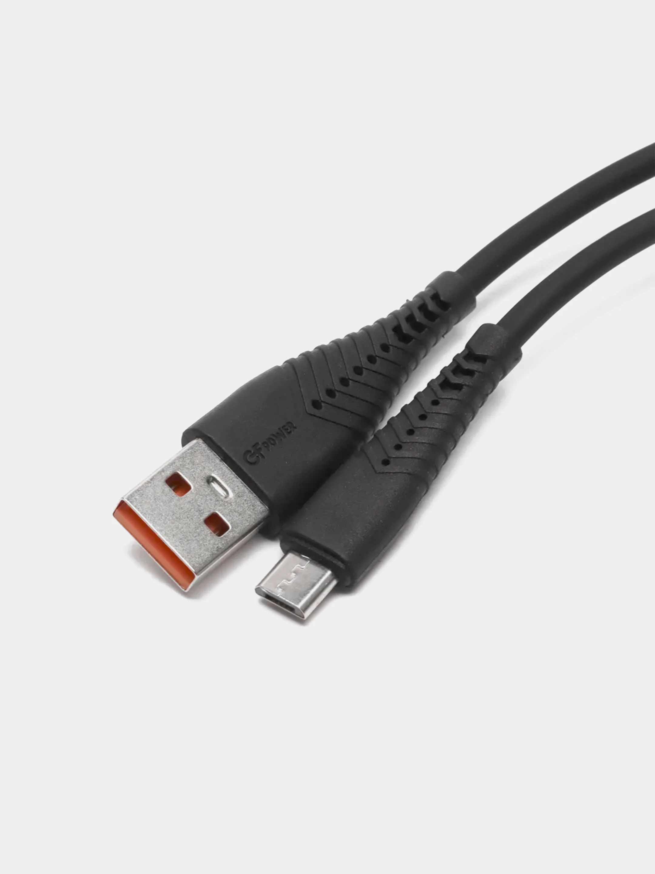 Черный кабель USB на Micro-USB "GFPower 19M", 1 метр, 2.4A, силиконовый