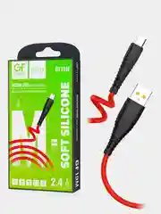 Красный кабель USB на Micro-USB "GFPower 19M", 1 метр, 2.4A, силиконовый