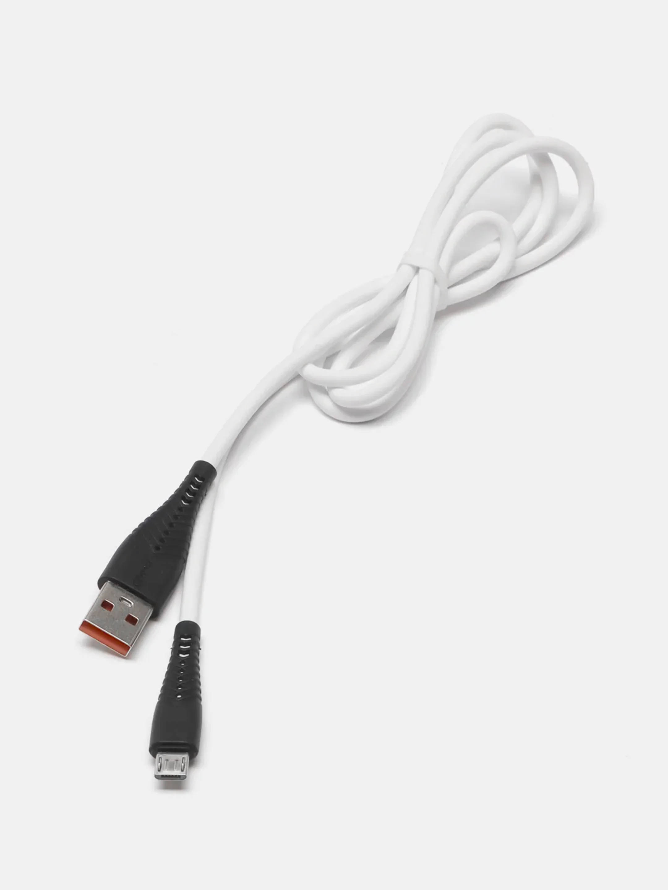 Белый кабель USB на Micro-USB "GFPower 19M", 1 метр, 2.4A, силиконовый