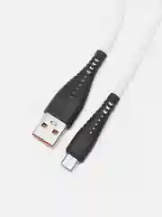 Белый кабель USB на Micro-USB "GFPower 19M", 1 метр, 2.4A, силиконовый