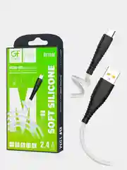 Белый кабель USB на Micro-USB "GFPower 19M", 1 метр, 2.4A, силиконовый