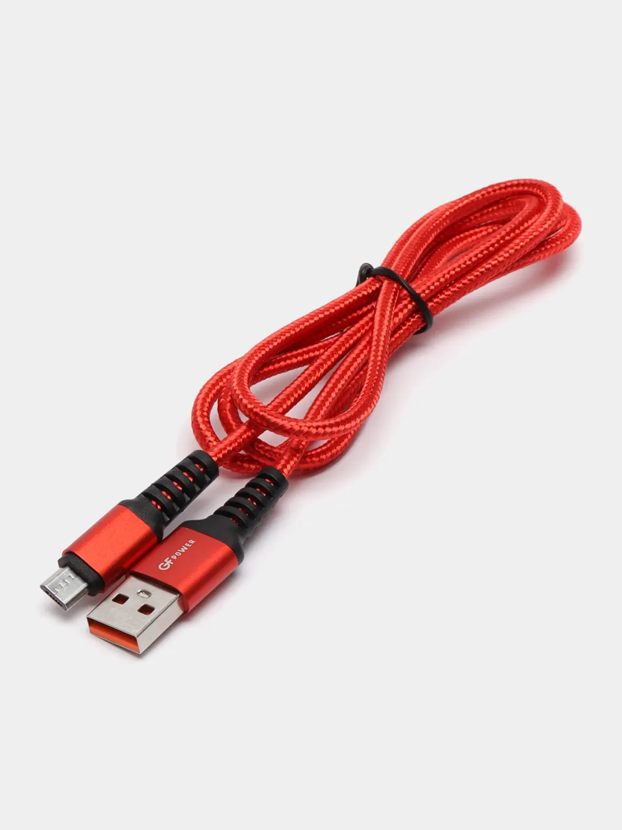 Красный кабель GFPower 02M USB на Micro-USB, 1 метр, 2.4 A, нейлон