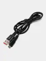 Черный кабель GFPower 02M USB на Micro-USB, 1 метр, 2.4 A, нейлон