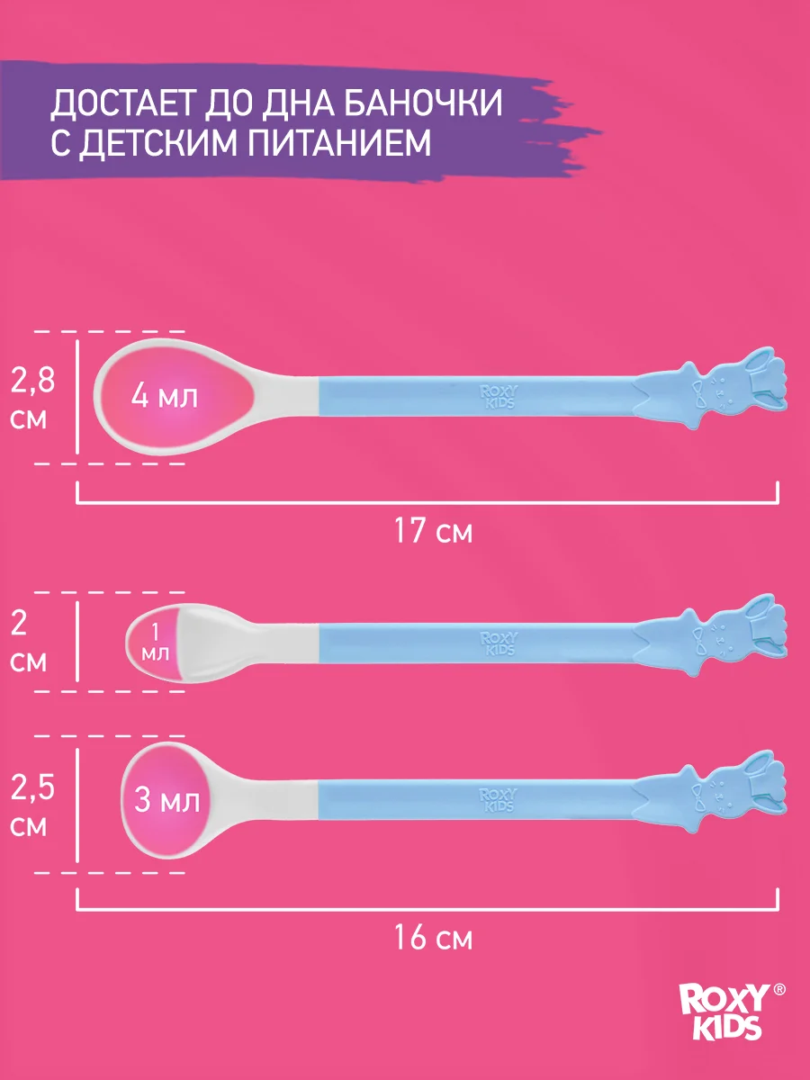Голубой набор детских ложек для первого прикорма