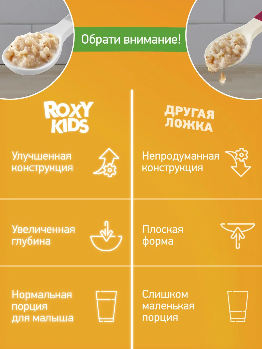 Серый меланж набор детских ложек для первого прикорма