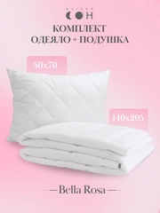 Комплект одеяло 1 5 спальное летнее 140 х 205 см + подушка 50 х 70 Мягкий сон "Bella Rosa"