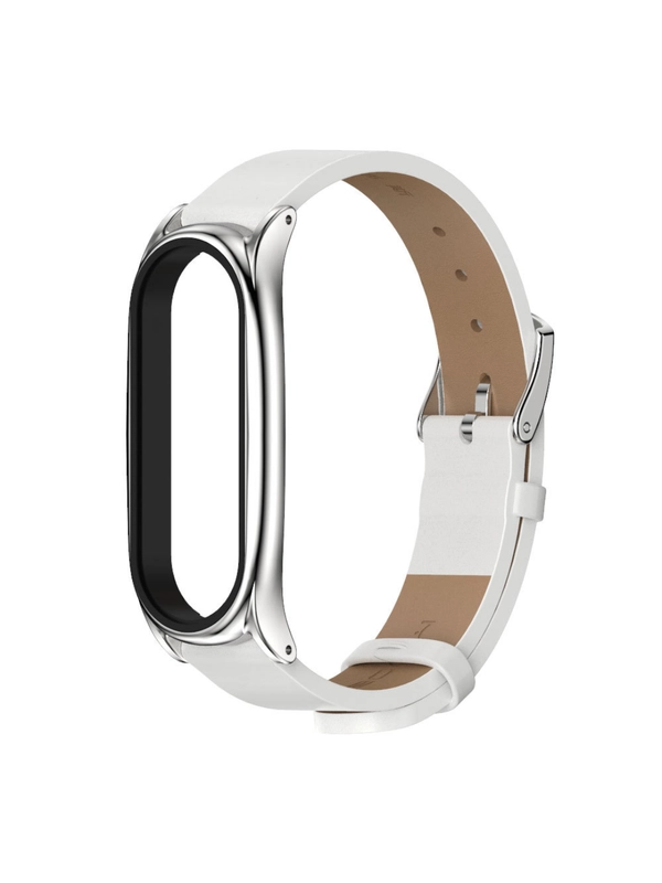 Ремешок для Xiaomi Mi Band 7 кожаный на фитнес браслет ми банд