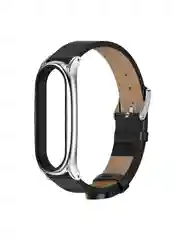Угольный ремешок для Xiaomi Mi Band 7 кожаный на фитнес браслет ми банд