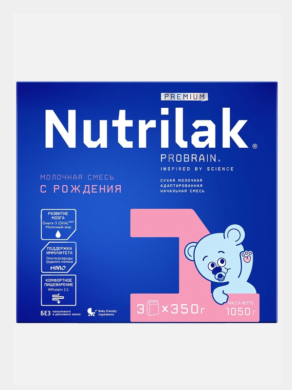 Смесь детская Nutrilak Premium 1, молочная, сухая, адаптированная, с рождения, 1050 г