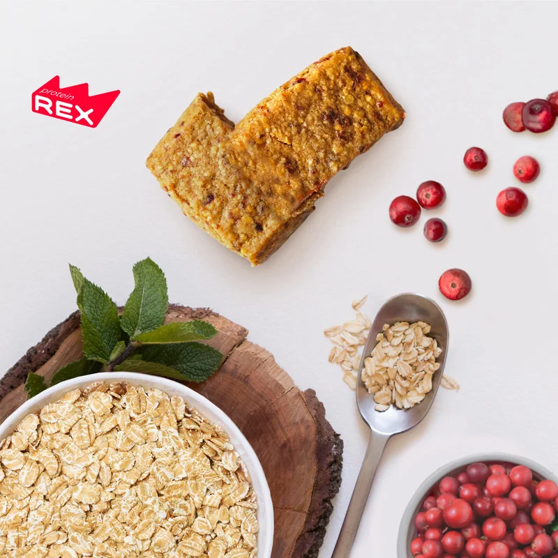 Печенье Protein Rex FLAP JACK "Клюквенное", овсяное, протеиновое, 12 штук по 60 г
