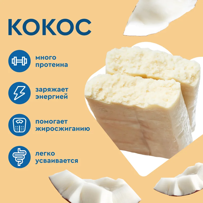 Батончик протеиновый Protein Rex GYM "Кокос", без глазури, 15 штук по 60 г