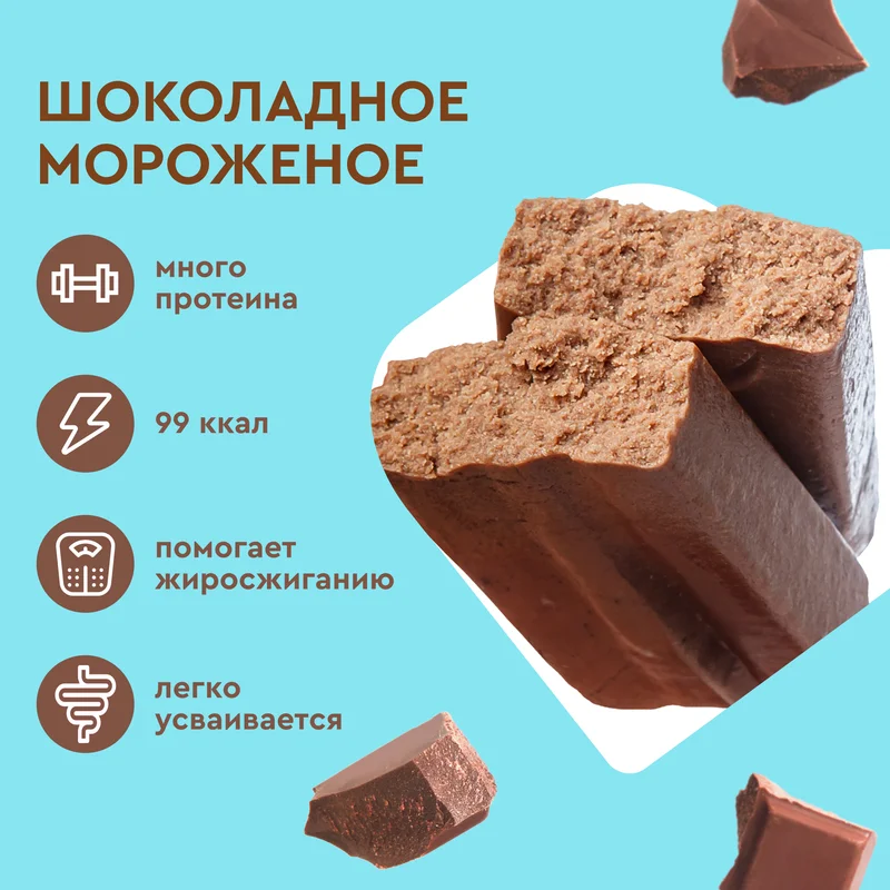 Батончик Protein Rex GYM "Со вкусом шоколадного мороженого", протеиновый, 18 штук по 35 г