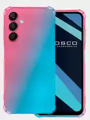 Голубой противоударный чехол для Samsung Galaxy A25 силиконовый ROSCO с защитой камер и углов