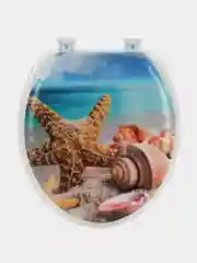 Голубой сиденье для унитаза мягкое Морская Звезда с креплениями 20985577