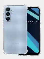 Прозрачный противоударный чехол для Samsung Galaxy A25 силиконовый ROSCO с защитой камер и углов
