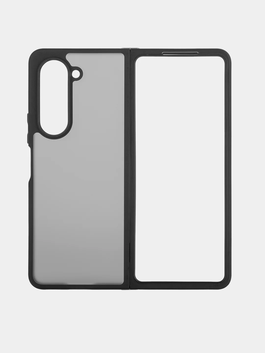 Черный чехол для Samsung Galaxy Z Fold 5 пластиковый ROSCO противоударный, силиконовая окантовка