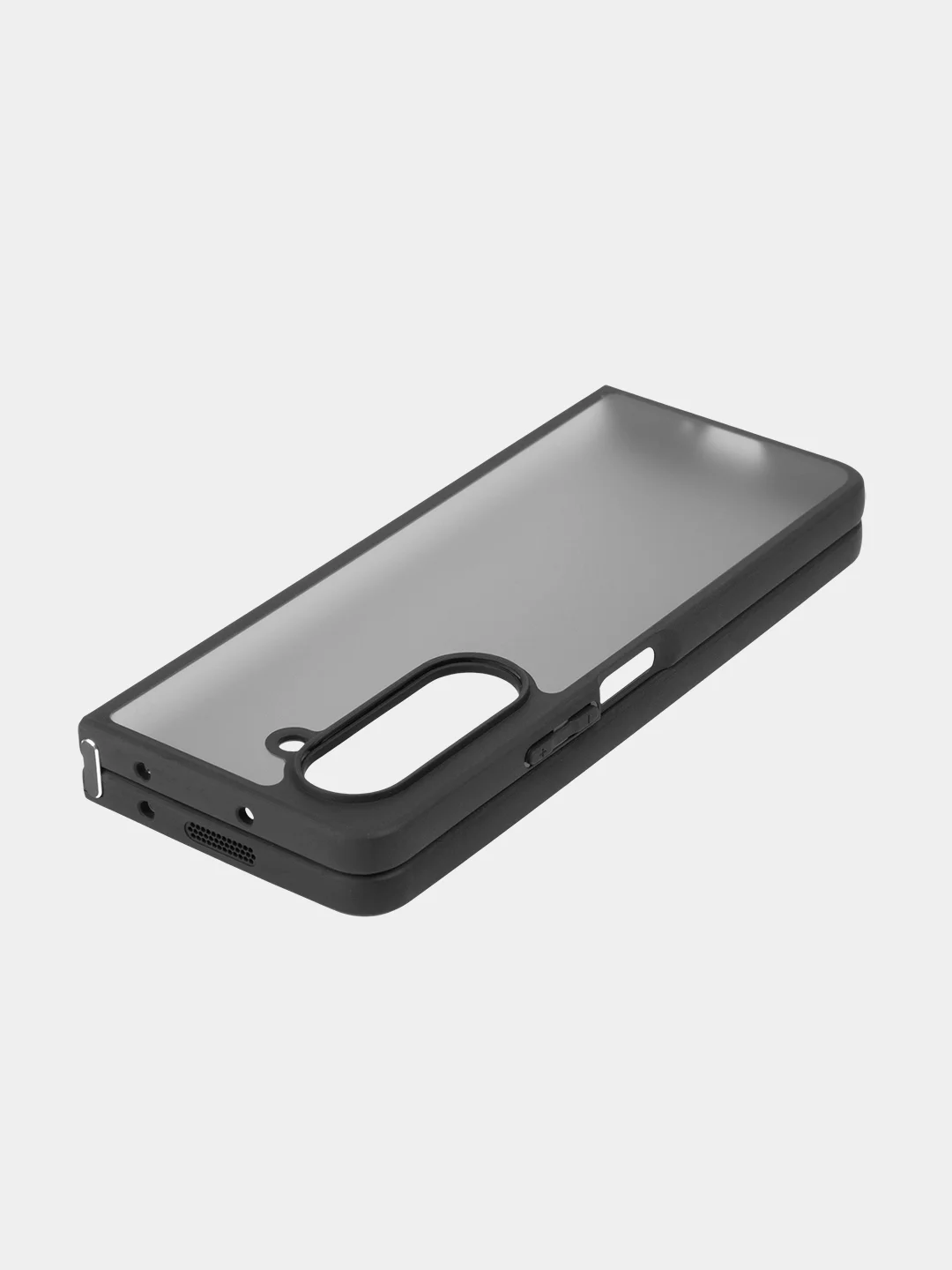 Черный чехол для Samsung Galaxy Z Fold 5 пластиковый ROSCO противоударный, силиконовая окантовка
