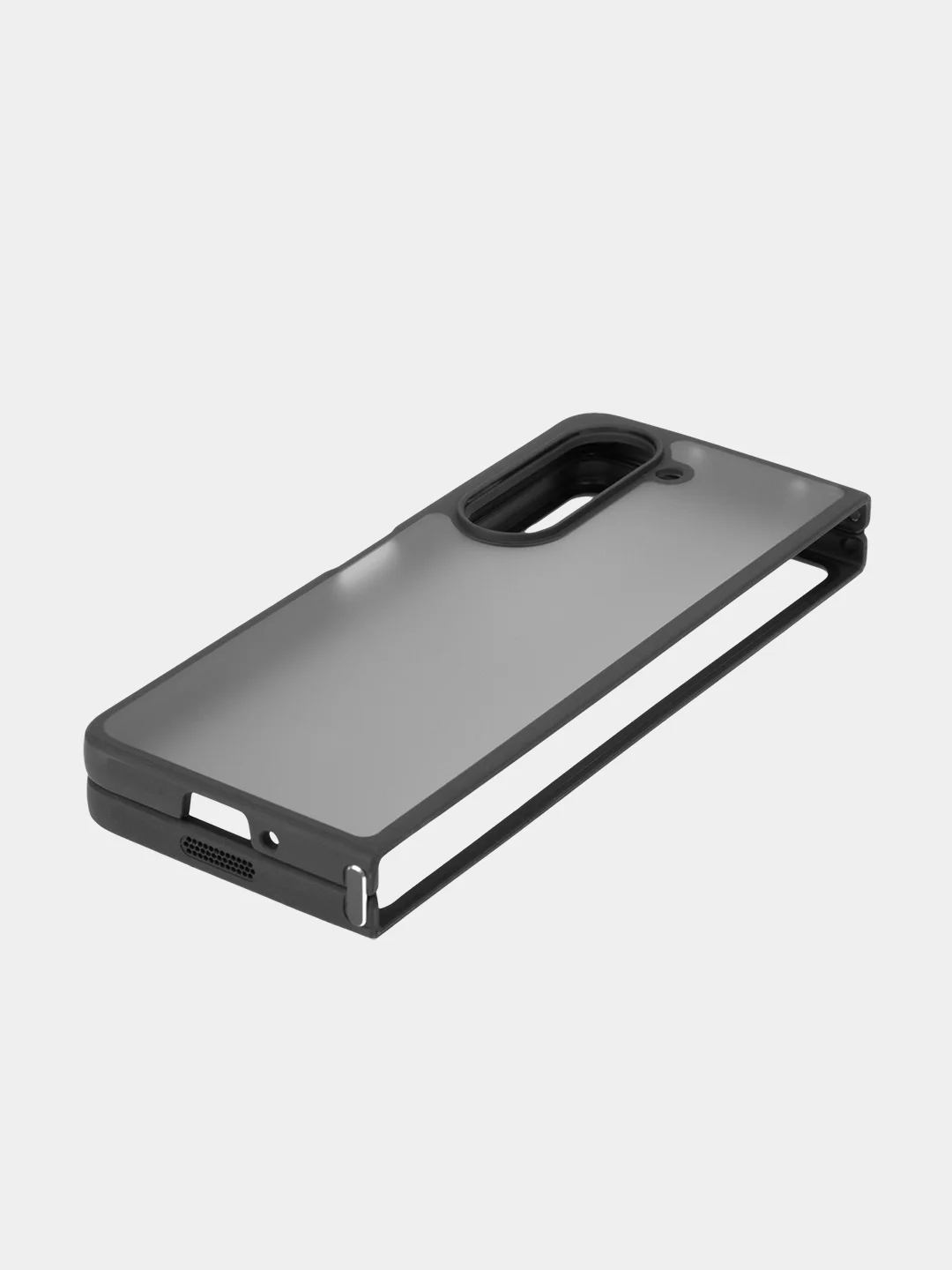 Черный чехол для Samsung Galaxy Z Fold 5 пластиковый ROSCO противоударный, силиконовая окантовка