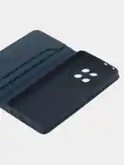 Синий чехол-книжка для Realme 12 (5G) из высококачественной искусственной кожи