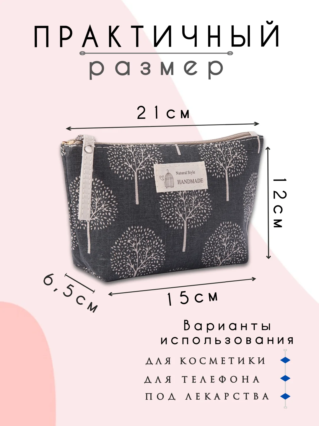 Синий косметичка женская, бьюти кейс для косметики, несессер женский