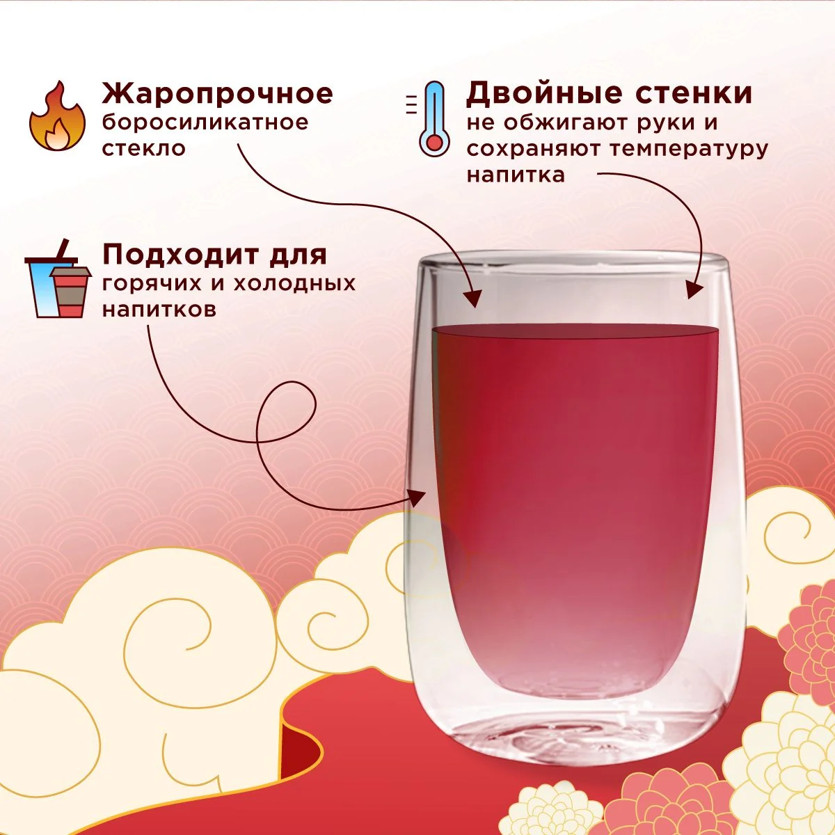 Прозрачный набор 2 стакана RISE GLASS CUP капля, 240 мл
