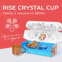 Набор 2 стакана RISE CRYSTAL CUP, 280 мл, коричневый